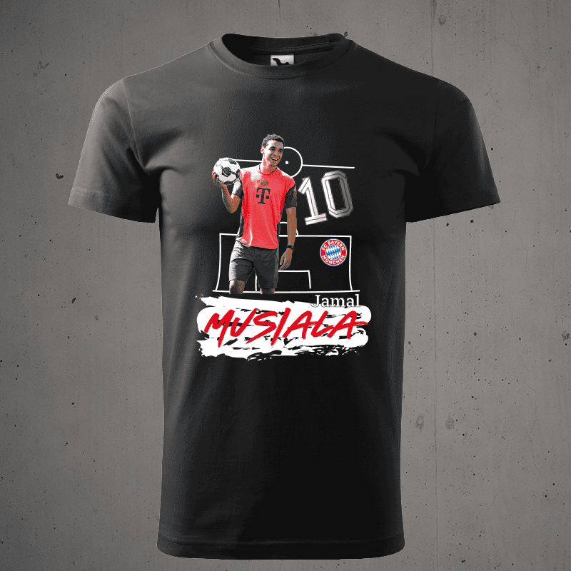 Jamal Musiala Fußballtrikot, Bayern München Fanartikel, personalisierte Fanwear, hochwertiges Trikot, sportliche Fanmode.